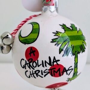 NWT South Carolina MAGNOLIA LANE Christmas Ornament Handpainted Ceramic Ball
